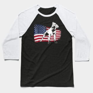 American Bulldog USA Flag 4th Of July Baseball T-Shirt